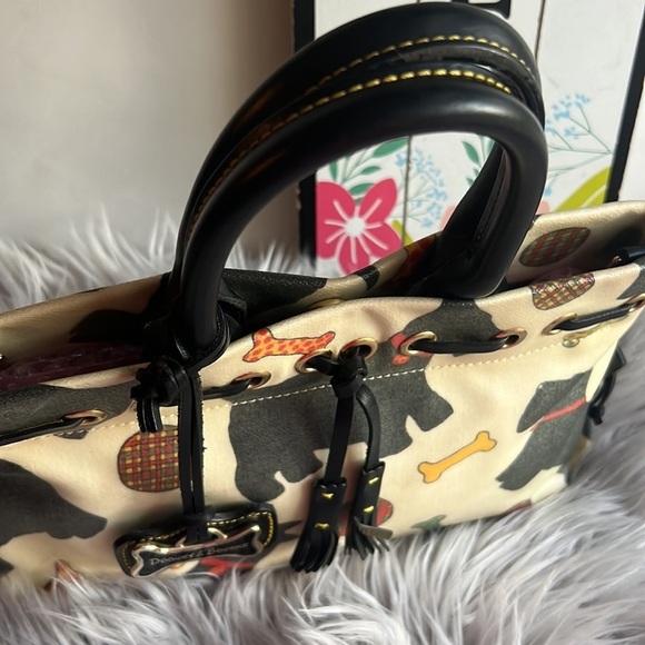 RARE Vintage Dooney & Bourke Scottie Dog Tassel Tote Purse #16044B - Whi… - Picture 7 of 14